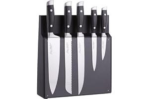 Pradel Jean Dubost 18509 Bloc de Cuisine Aimanté Massif 5 Couteaux Ventoux Acier Nylon Noir