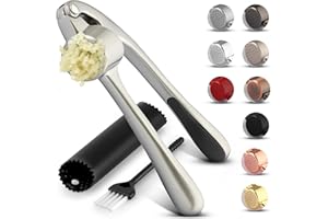 Zulay Kitchen prima de prensa de ajo con soft easy-squeeze mango ergonómico, robusto diseño de extractos de ajo más pegar por clavo, ajo trituradora de frutos secos y semillas, ajo profesional picado