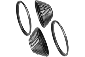 Neewer 18 Pieces Metal Camera Lens Filter Adapter Ring Kit 9 Pieces Step Up Ring+9 Pieces Step Down Ring Set Compatible with Canon Nikon Sony Olympus DSLR Camera (Black)