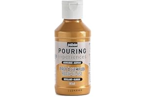 Pebeo Pouring Experiences 524624, Pittura Acrilica Premiscelata, 118 ml, Oro