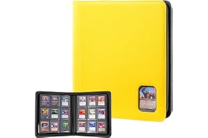 ProCase Top Loader Binder for Cards; Holds 324 Toploaders with 9 Pockets, Toploader Storage for Trading Cards or Sports Cards, Compatible with TCG, MTG in 3"x4" Toploaders -Yellow