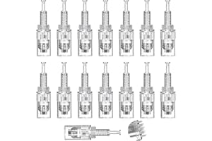 ROBLUX 15 Piezas Agujas Dermapen Microneedling 36 Pin Espiral Puntas Repuesto Agujas Dermapen Regular Microneedle para Bolígrafos de Microagujas con Boca de Rosca