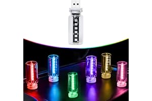 LIGREL Dimmable USB LED Night Lights for Car Interior, Touch Control Vintage Edison Filament Bulbs, Portable Mini Glass Bottle Ambient Lighting for Bedroom, Camping, Holiday Decor (1 PCS (Rainbow Cool))