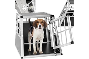 tectake® Caisse de Transport pour Chien légère & Solide Simple Cage de Transport Chien pour Transport Voiture, Maison ou Jardin Cage pour Petit Chiens - 54 x 69 x 50 cm
