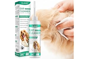 QUROMOJY Limpiador de Oidos Otitis para Perros,120ML,Oidos Limpieza PerrosLimpiezaOidos Perros,Repelente de ácaros picazón, Repelente Olor a mugre y Oreja para Perros, Gatos y Mascotas