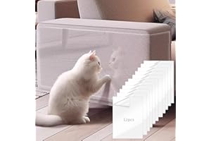 ZZRSYJ Protector Sofa Gatos Arañazo, 12 Piezas Protector de Muebles Gatos, 43x30cm Autoadhesiva Transparente Arañazos de Gato Protector, para Sofá Muebles Puerta Pared Alfombra
