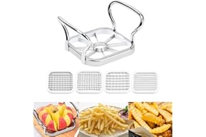 Umllpet Pommes-Frites Schneider, Pommesschneider, Obst Gemüseschneider, Kartoffelschneider, 5 Stück Edelstahl-Schneideinsätzen Pommesschneider Schnell Schneidender für Obst, Apfel, Pommes, Gemüses