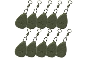 DNA LEISURE 10 x Flat Pear Carp Coarse Fishing Angling Weights 1.5oz 2oz 2.5oz 3oz & 3.5oz NGT