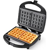 YASHE Electric Waffle Maker, Non-Stick, Automatic Temperature, 2 Waffles | Waffle Machine, Luminous Indicators, Cold Touch Ha
