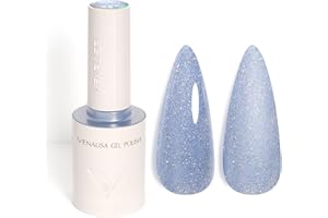V VENALISA VENALISA Vernis à Ongles Gel Semi Permanent Glitter bleu clair Light Blue Glitter Gel Polish Nail UV Soak off Vernis Manucure