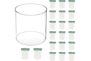 LVACODV 20-Pack Propane Lantern Mantles with Glass Globe: U-Shape & Standard Replacement Parts for Camping Lanterns. Clear Lantern Globe Compatible with Coleman Fuel Lanterns