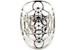 AB Viking Crafts Fingerring Metatrons Würfel One Size offen Edelstahl in Schmuckbox | Spiritualität Glück Energie Metaphysik