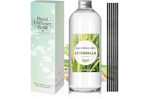 SCENTORINI Citronella rumsdoft, påfyllning 500 ml, citrongräs, rumdofter, påfyllningsflaska med doftpinnar för pinnar diffuser – långvarig aromrefill för vardagsrum, sovrum, badrum