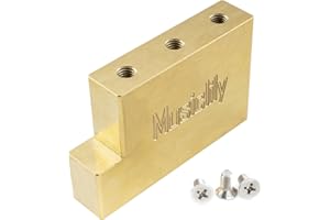 Musiclily Ultra Sólido Flat Latón Forma L Bloque de Trémolo para Puente de Trémolo Bloqueo Floyd Rose, 37 mm Alto