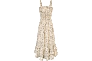 GRACE KARIN Robe Florale Spaghetti à Bretelles Casual pour Femme à la Plage Éte