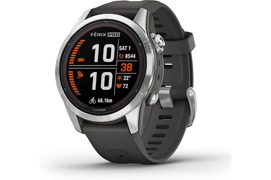 Garmin fēnix 7S Pro [renewed] – GPS-Multisport-Smartwatch mit Solarladelinse, Farbdisplay und Touch-/Tastenbedienung, TOPO-Karten,