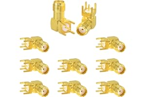 Superbat Connettore SMA Angolo Retto SMA Femmina PCB Edge Mount Connettore Saldare RF Adattatore Coassiale 10 Pezzi