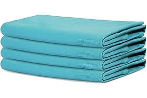 SWEETNEEDLE Sweet Needle - Confezione da 4 - Tovaglioli oversize in cotone 100% 45 cm x 45 cm (18" x 18"), Teal - Tessuto spesso per l'uso quotidiano con angoli arrotondati