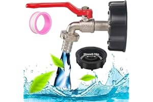 UNI-FINE SHOP Uni-Fine IBC Tank Accessory Set 1000L, S60X6 IBC Tap, 3/4 IBC Tank Adapter Brass, Water Tank Hose Connection Replacement for Rainwater Tanks, Rain Butt Connection Accessories