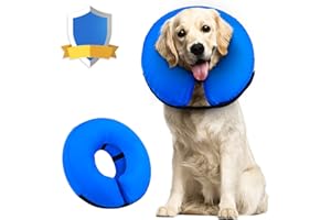 Supet Collare Cane Protettivo Gonfiabile Collare per Cani Collare Protettivo Collare Regolabile per Animali Collare Protettivo Confortevole con Velcro
