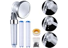 YYOOUU Ionic Shower Head, 3 Modes High Pressure Handheld Showerhead, Water Saving Filtered Shower Head with PP Cotton Filter 