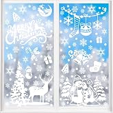 248 Autocollants Noël Flocons De Neige – Décoration Fenêtre électrostatique PVC – Pour Vitres, Miroirs, Réfrigérateur