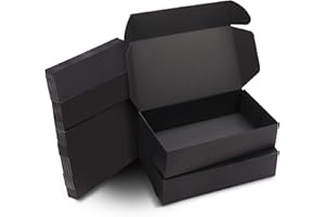 Kurtzy Karton Geschenkboxen Schwarz (20 Stk) – Schachteln 19x 11x 4,5cm Pappschachteln mit Deckel – Kraftpapier Geschenk Box Rechteckig zum Selber Aufbauen für Geschenke, Hochzeit, Party, Weihnachten
