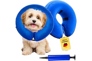 JADESEAL Aufblasbare Halskrause Hund, Katze Einstellbarer weich Halskrause, Schutzkragen Hund, Verstellbarer Schnalle, Leckschutz Schutzkragen, Haustier Elisabethanischer für Sicht Nicht Blockiert, S