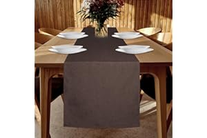 YUNSHANGHE Table Runner Waterproof 40 x 180 cm Table Runner Spring Modern Linen Look Washable Table Runner Perfect for Dining Room Party Holiday Decoration (Dark Brown)