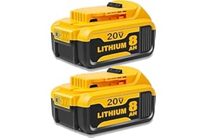 TERARRELL 2PACK 8.0AH 20V/18V DCB200 Replacement for Dewalt Battery 18v Compatible with Dewalt Battery DCB180 DCB181 DCB-182 DCB-183 DCB-184B-XJ DCB185 (2)