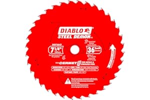 Diablo Steel Demon Cermet II Sägeblatt für dickes Metall, 19,5 cm Durchmesser, 36 TCG-Zähne, 1,6 cm Dorn, 1,9 cm Schnittfuge, 0 Hakenwinkel, 1,6 cm Platte, 5800 max. Drehzahl, D0736CF