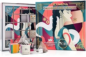 NOVECENTO TE' Novecento Tè | Cofanetto Tè & Tisane Filomena | Tea Advent Calendar 25 Filtri in 4 Miscele Diverse (50 Gr) | Set Tè Regalo | Confezione The Avvento