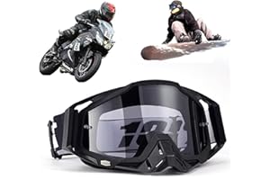 Yoihuqi Gafas Esquí, Gafas Moto Polvo, Gafas Snowboard Espejo, Dirt Bike Off-Road Goggles, Prueba Viento a Prueba de Polvo Gafas, para Bicicletas Montaña, Esquís o Cascos Abiertos