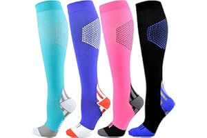 beusilay Calze a Compressione Graduata per Donna e Uomo,Calzini Compressione 15-20 mmHg,Calze Di Sostegno per Medici,Viaggi,aereo,Sport,Gravidanza,Infermieristica,Corsa