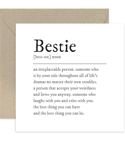 Old English Co. Carte D'amitié Avec Inscription « Friends Are Family » (français Non Garanti) – Carte D'amitié Sincère Avec Lettrage à La Main Pour Personne Spéciale | Carte D'anniversaire Pour Homme