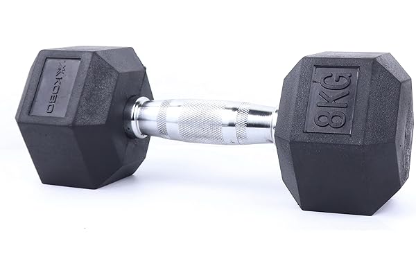 Kobo Imported Home Gym Exercise Cardio Aerobic Training Fitness Grippy HEX Rubber Dumbbell (Pair)
