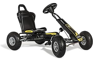 Ferbedo Go Kart AT X-Racer (Gokart / Kart in schwarz mit Soundlenkrad und Luftbereifung, ab ca. 3-8 Jahre) 105007