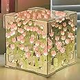 Zilotyshopping Tulip Night Light - Handmade DIY Tulip Cube Mirror Light, Tulip Flower Table Lamp & Mirror 2-in-1,20 Flowers Tulip Decoration Light Birthday Gifts for Women and Girl Multicolor