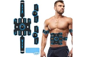 YOUKK Elettrostimolatore per Addominali, Elettrostimolatore Muscolare Professionale, ABS Trainer/Toner per Addome/Braccio/Vita/Gambe, 8 modalità e 19 intensità