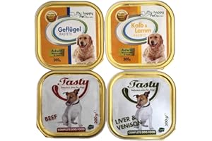 MY HAPPY PET´S Birsppy Hundefutter Adult 4 Sorten Pastete/Pate 54 x 300g