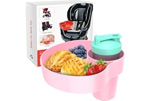 OMYPOTT Plateau de siège de voiture pour enfants, plateau de voyage pour enfants avec porte-gobelet de voiture, essentiel pour les tout-petits, assiette alimentaire pour poussette, rehausseurs et