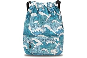 Risefit Waterproof Swimming Bags Drawstring Gym Bags PE Bags String Backpacks for Adults, Kids