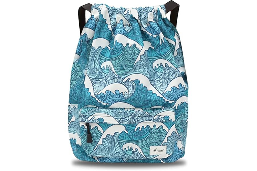 Risefit Waterproof Swimming Bags Drawstring Gym Bags Beach Bags Backpacks for Adults