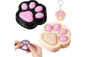 Matwsec 2 st katt tass fidget nyckelring, klickiga fidgetleksaker, söta minifidgeter, fidgetar klicker ångest och stresslindr