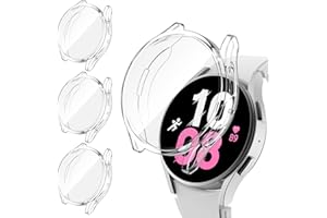 [3Pack] Kamita Case Compatible with Samsung Galaxy Watch 6 40mm, Soft TPU Bumper Cover with Screen Protector Film, Shockproof All Around Protective Cases for Samsung Watch6 Accessory (Transparent*3)