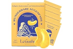 LE GUSHE - Augenpads Gegen Augenringe, Eye Pads für Augenringe, Augenpads Gegen Tränensäcke Augenmaske, Gel Eyepatches (10 Paare, Gold)