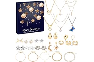 Adventskalender för kvinnor flickor 24 överraskningar adventskalender smycken 2025 halsband armband örhängen ring silver
