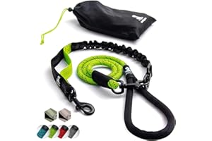 SPARKLYPETS Laisse à Corde élastique pour Chiens de Petite et Grande Taille - Anti-Traction pour l’Absorption des Chocs, Laisse antidérapante à Bandes réfléchissantes pour l’extérieur