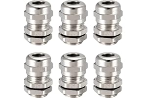 ORTAVA 6 pezzi pressacavo M16, passacavo, passacavo impermeabile, connettori per cavi PG9, realizzati in ottone di alta qualità, per cavo da 4,5 – 8,5 mm
