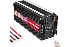 YINLEADER 4000W Power Inverter 12V to 240V (8000W Peak), LCD Display, Wireless Remote, UK Version for Caravans & Solar Off-Grid
